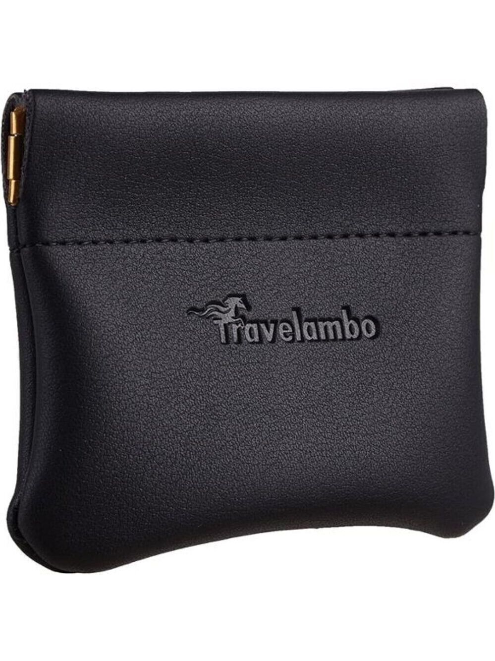 Travelambo Leather Squeeze Coin Purse Change Holder Small Wallet for Women Men